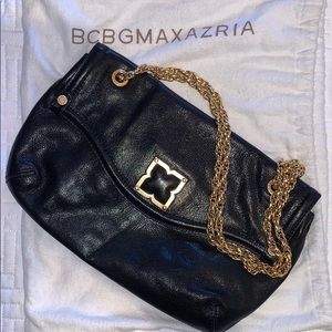 BCBG leather gold chain shoulder bag